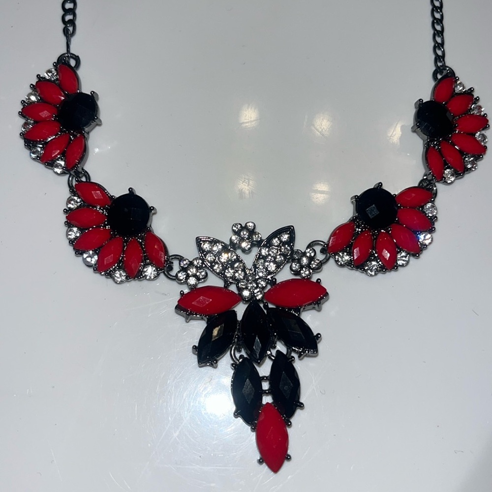 Red and Black Beaded Necklace